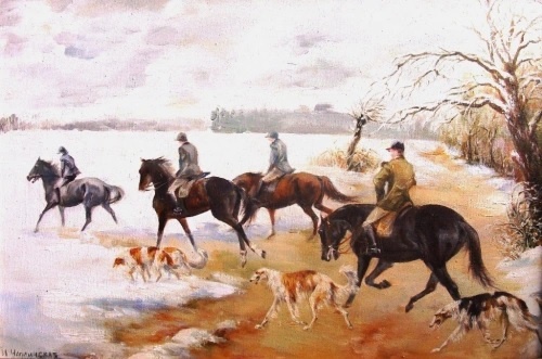Русская псовая охота. Картина из интернета.