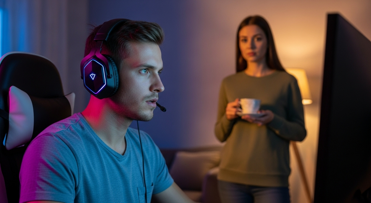 Он не в комнате с вами. Он в мире, где все просто, понятно и под его контролем.