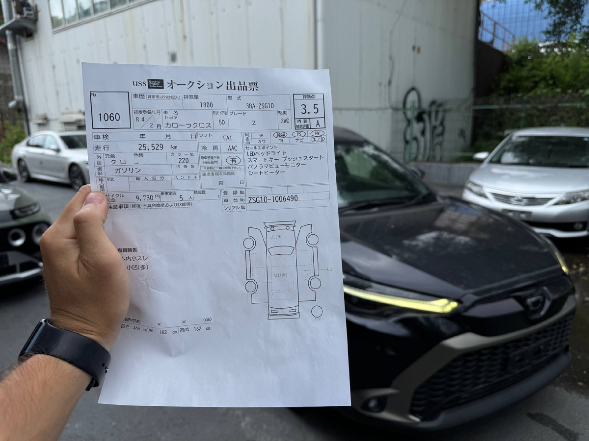 Аукционный лист Toyota Corolla Cross