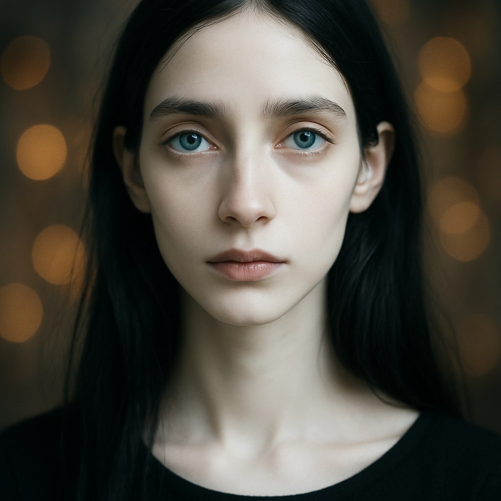 Мне кажется именно так выглядит Миа. Голубые глаза, белая кожа, длинные темные волосы. 