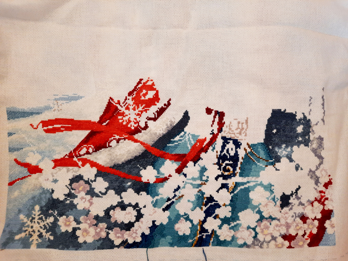 Мой процесс вышивки, готовность 25 процентов.