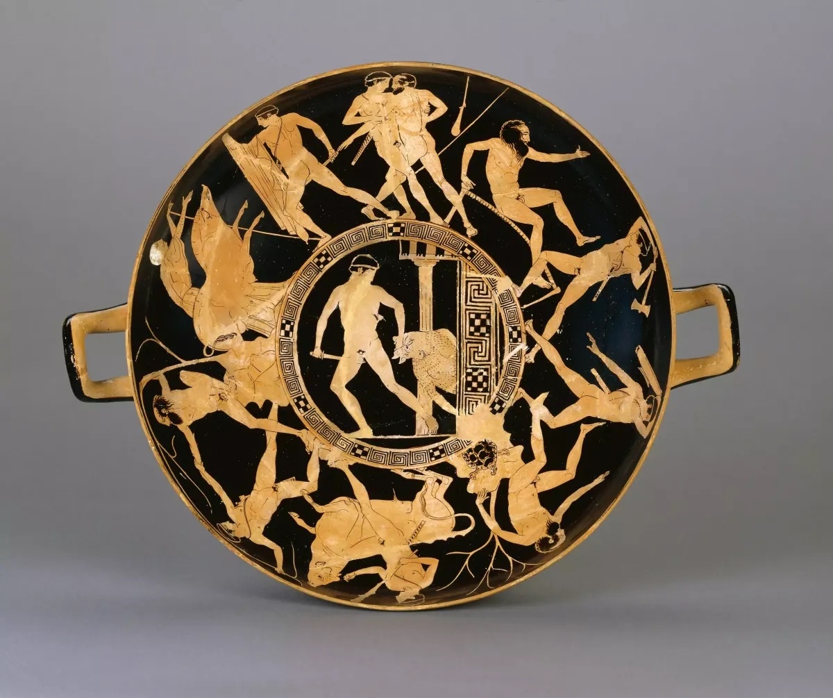 Подвиги Тесея. Роспись килика. 440-430 гг. до н. э. Лондон. Британский музей