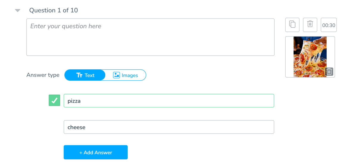 Составление вопроса для теста