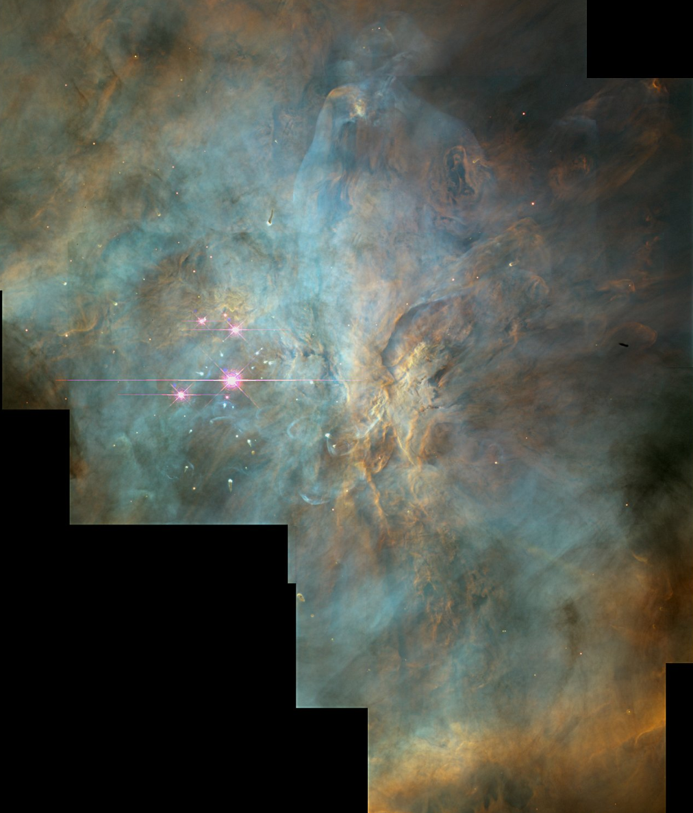 Мозаичная фотография центральной части туманности Ориона (M42)