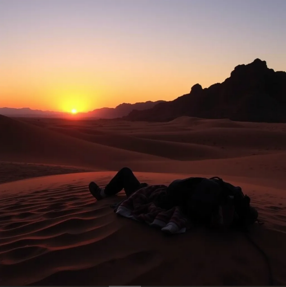 На закате в пустыне