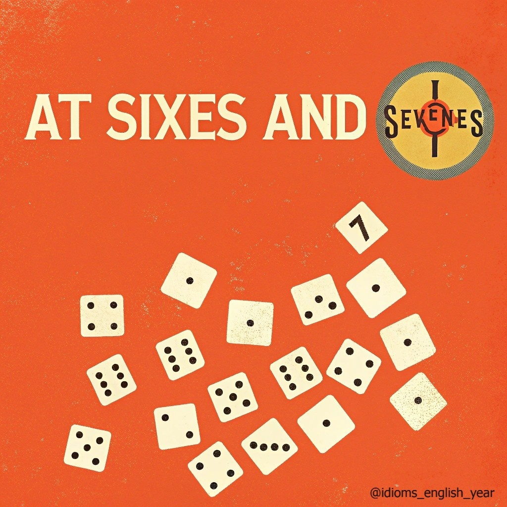 Английская идиома "At sixes and sevens"