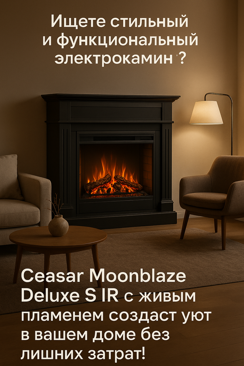    Электрокамин Ceasar Moonblaze Deluxe S IR: как создать уют и стиль в вашем доме без затрат на монтаж Kamin