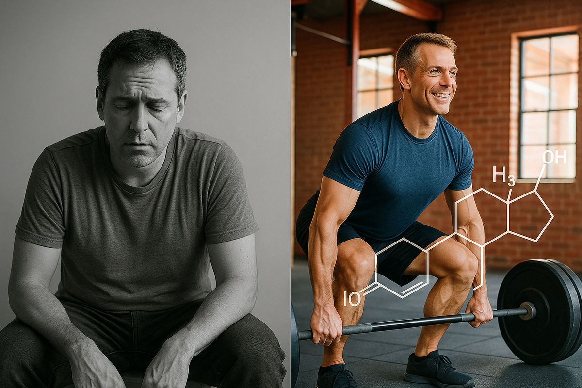 До и после: усталость и сила.