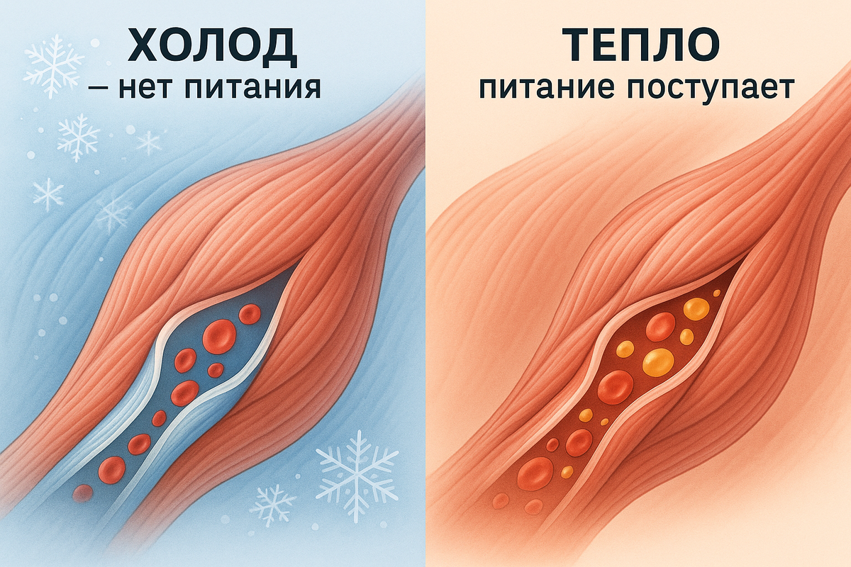 Сосуды: холод и тепло.
