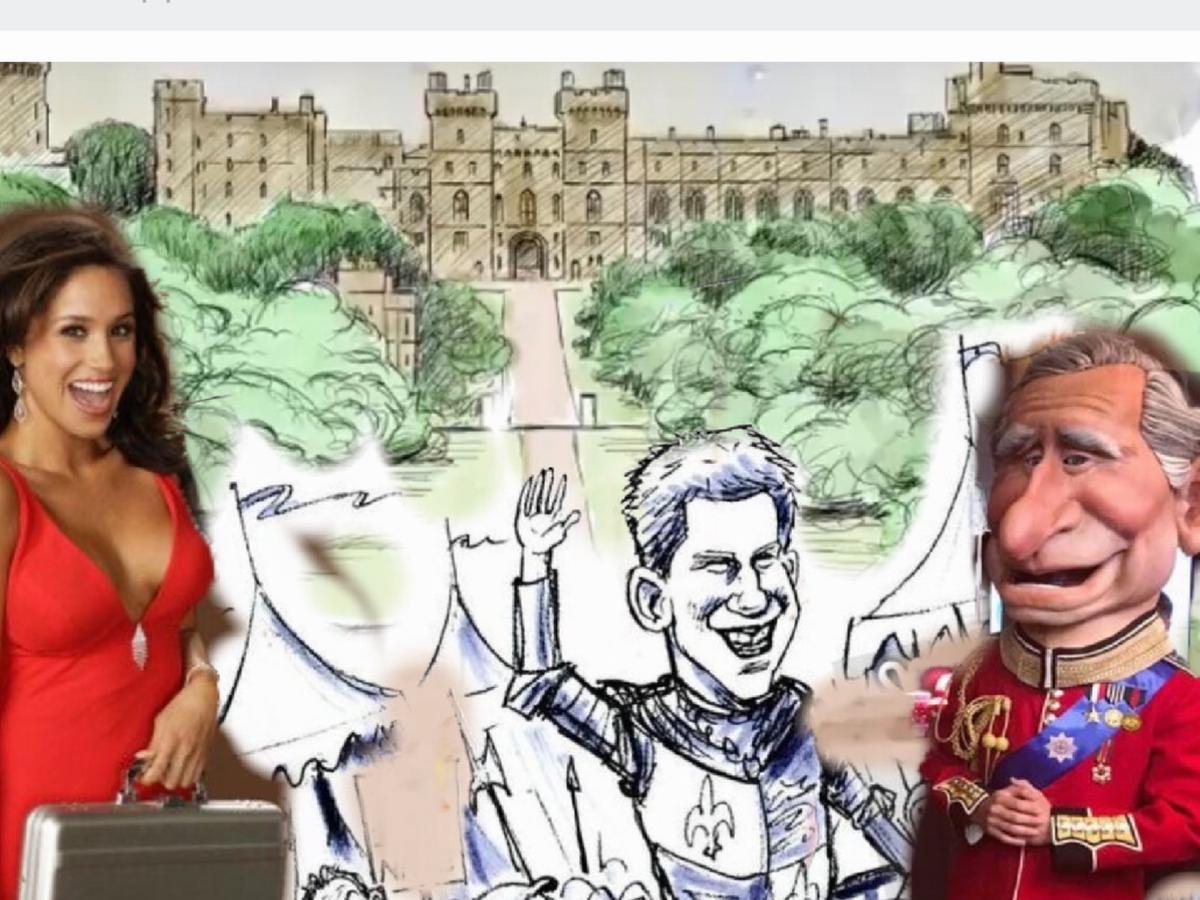 Фото с сайта: avatars.dzeninfra.ru       Меган уже приготовила чемоданчик  для денег от Карла. Карикатура в британских СМИ