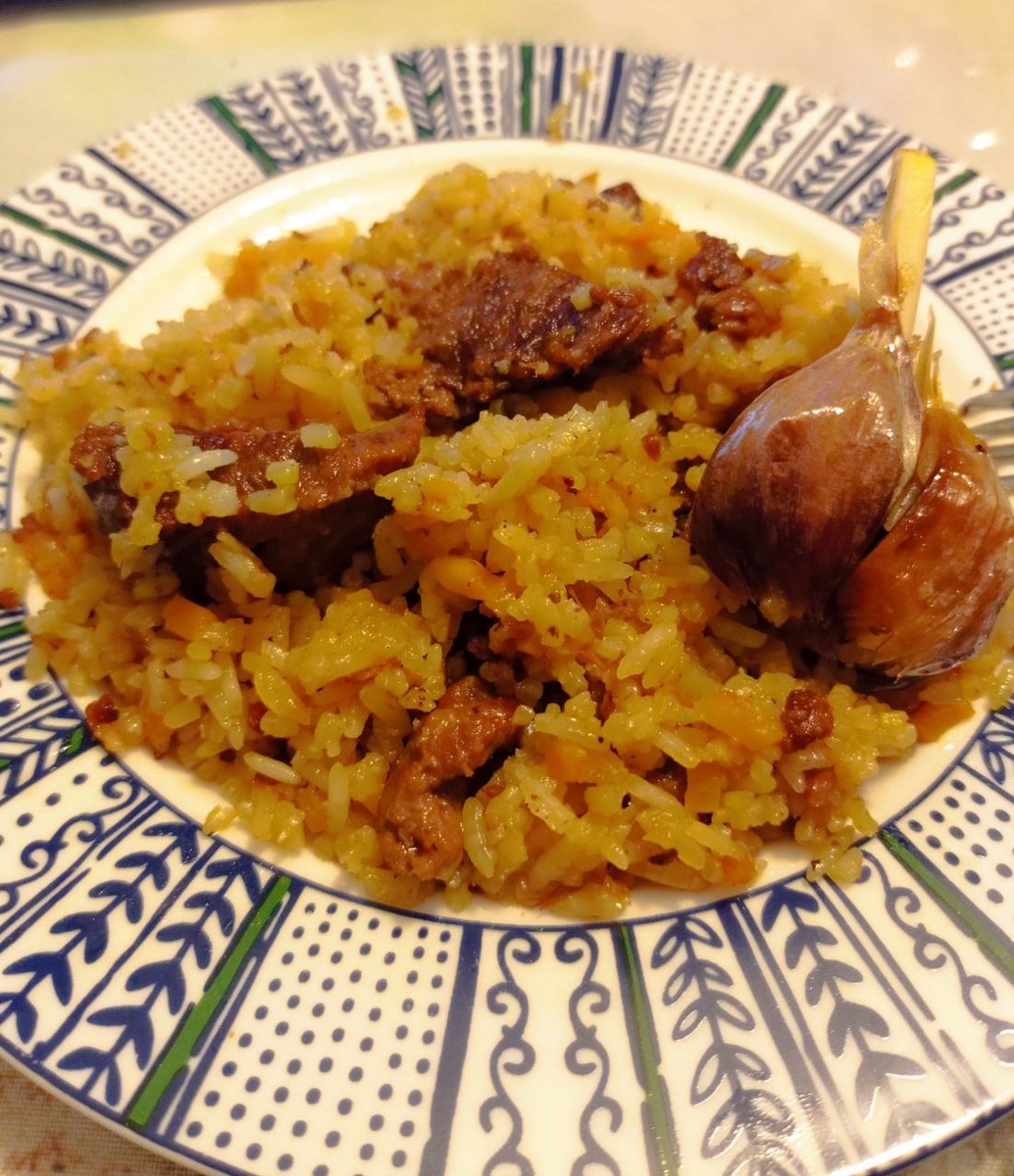 Узбекский плов в январе.