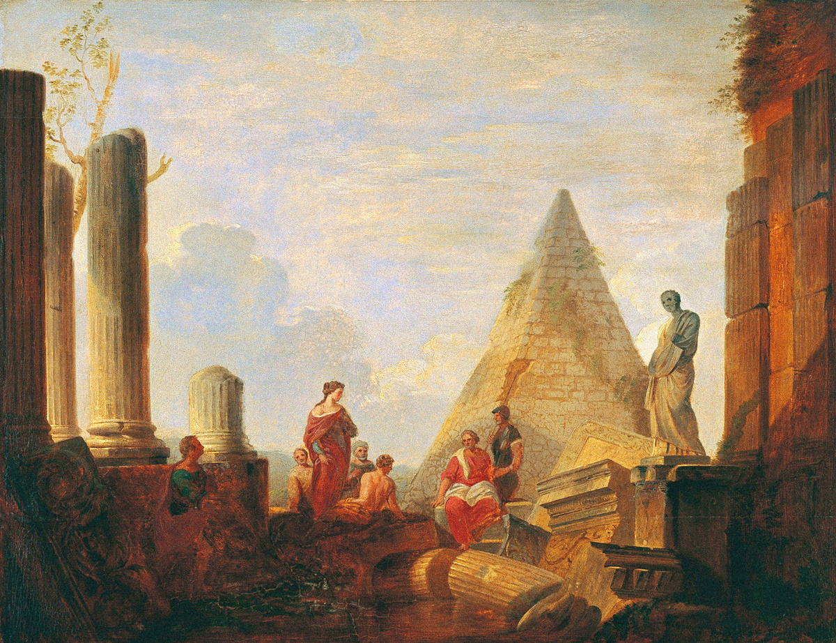 A copy after the painting of Giovanni Paolo Pannini