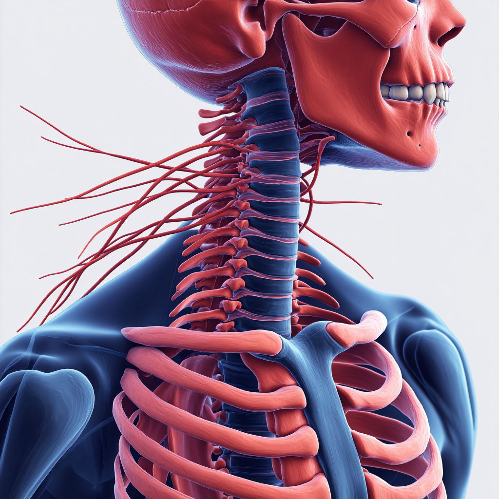 > 💡 Фигурка 1: Схема позвоночника с "зажатым" нервным корешком в шейном отделе.