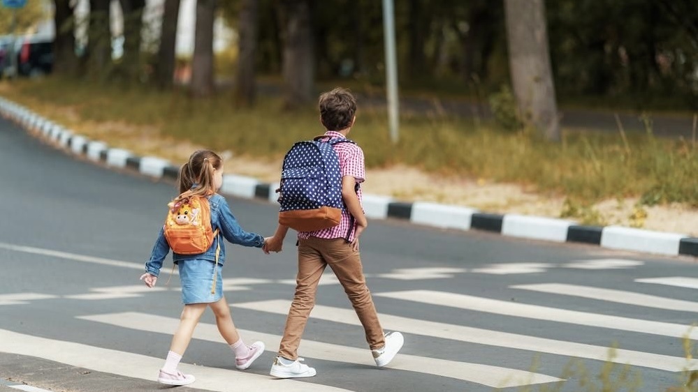 Дети переходят дорогу