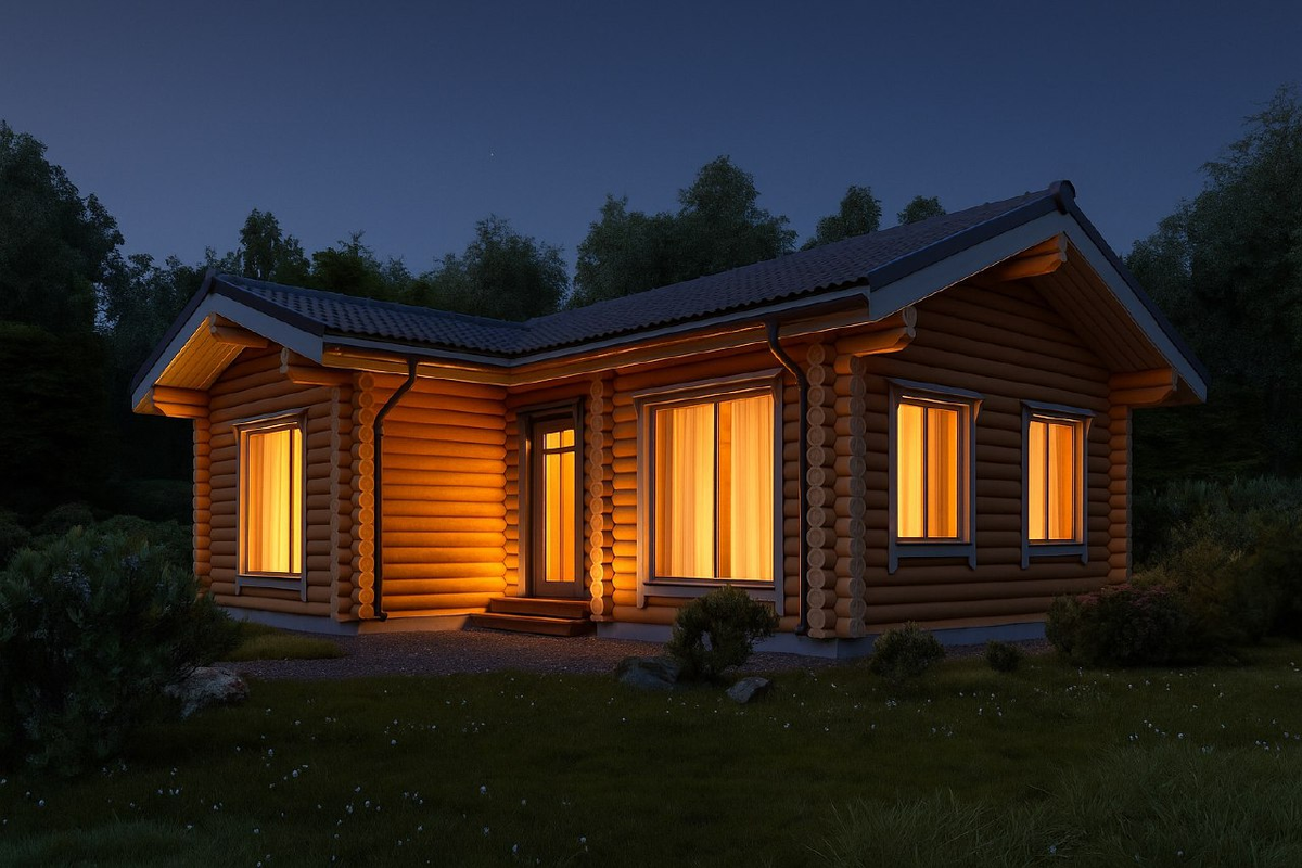 Дом из оцилиндрованного бревна И-15