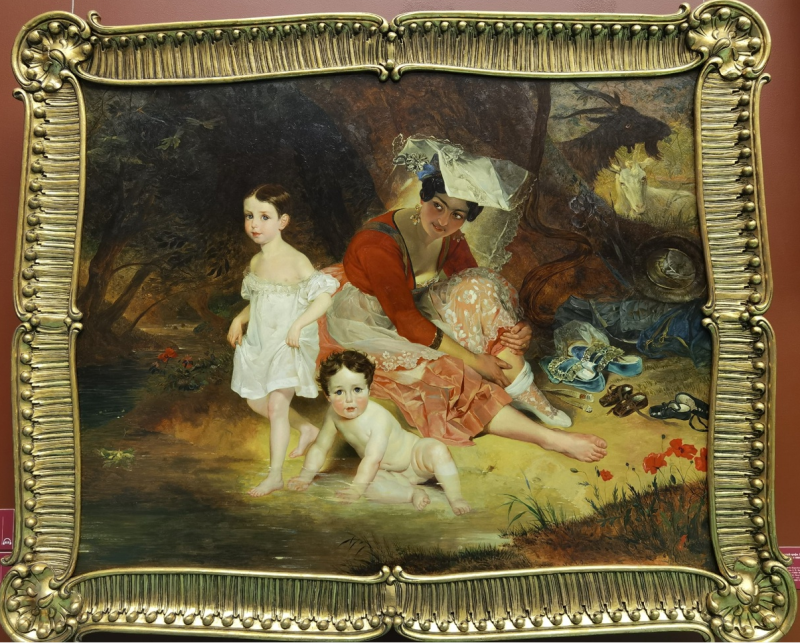 К.П. Брюллов. Портрет детей графа Льва Витгенштейна с няней-итальянкой. 1832 год В частном собрании.