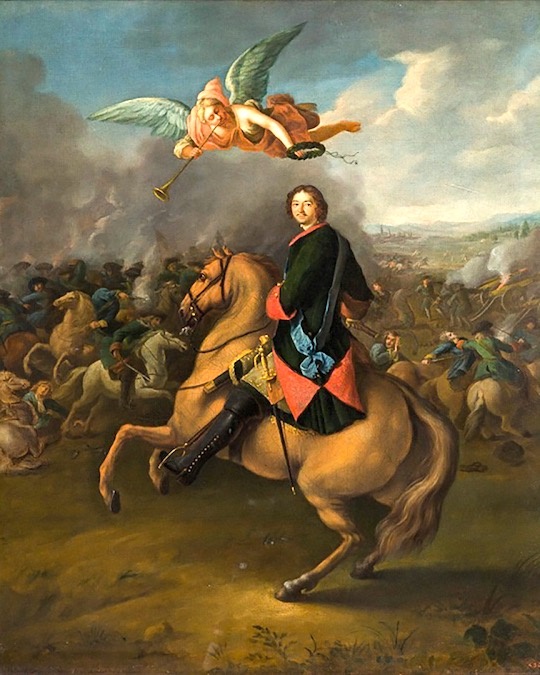 "Петр I в Полтавской битве", Иоган Таннауер, 1724г.