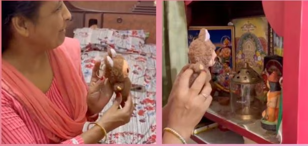 Кадры из видео поклонения лабубу