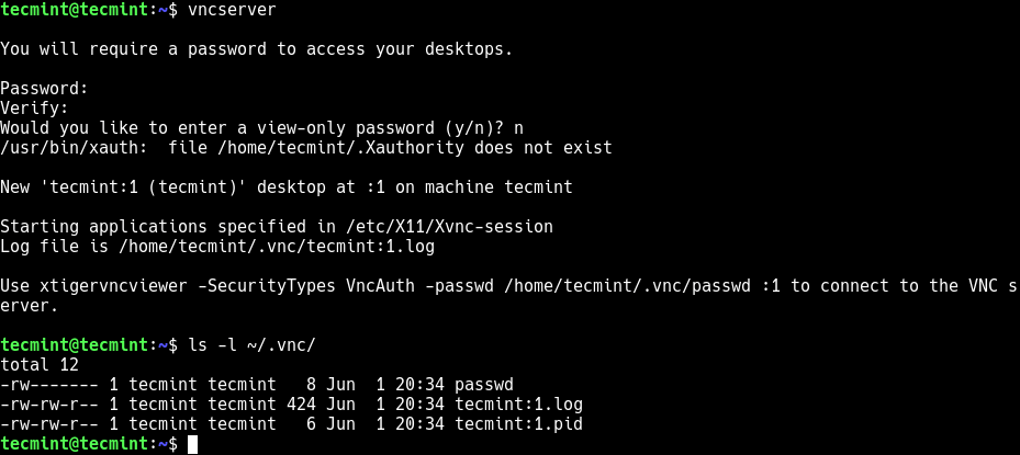 Запуск VNC-сервера