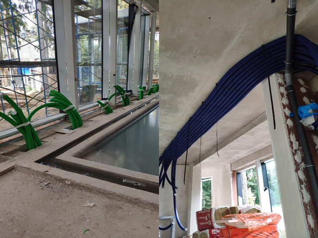 Пример монтажа вентиляции в частных бассейнах