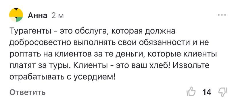 «Турагенты - это обслуга, которая должна добросовестно выполнять свои обязанности». Да, я работаю в сфере услуг, но есть нюанс