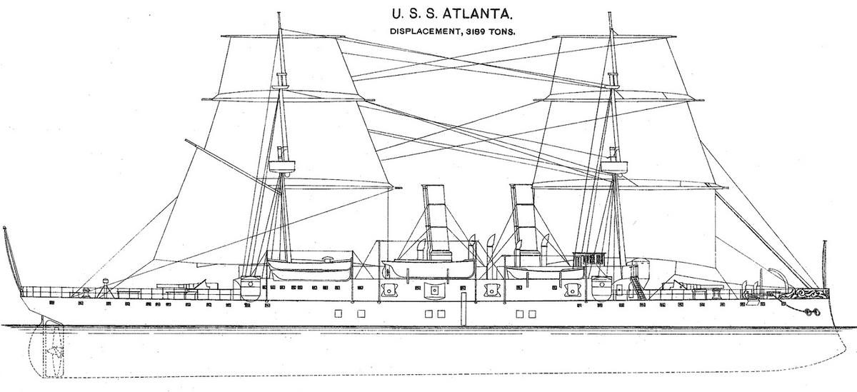 Схема внешнего вида крейсера "Атланта"