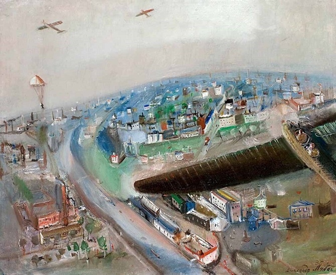 Александр Лабас. В полете, 1935. Холст, масло. 52 x 63. Государственная Третьяковская галерея