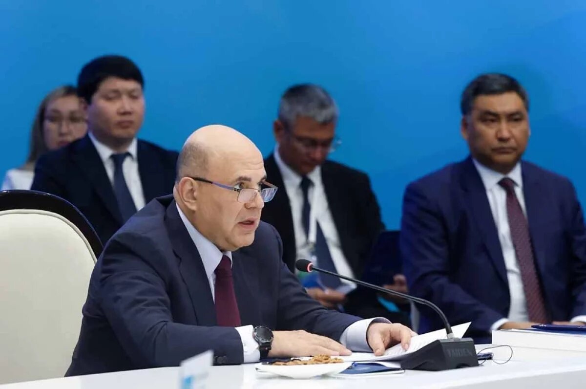    Председатель правительства РФ Михаил Мишустин на заседании Евразийского межправительственного совета в расширенном составе в государственной резиденции «Чолпон-Ата».