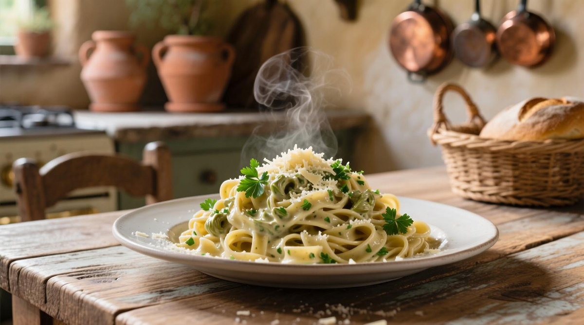 Паста с соусом из артишоков