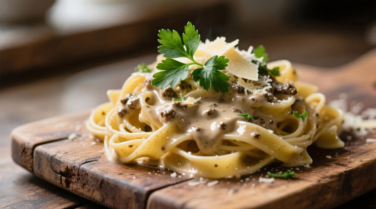 Феттучини с трюфельным соусом