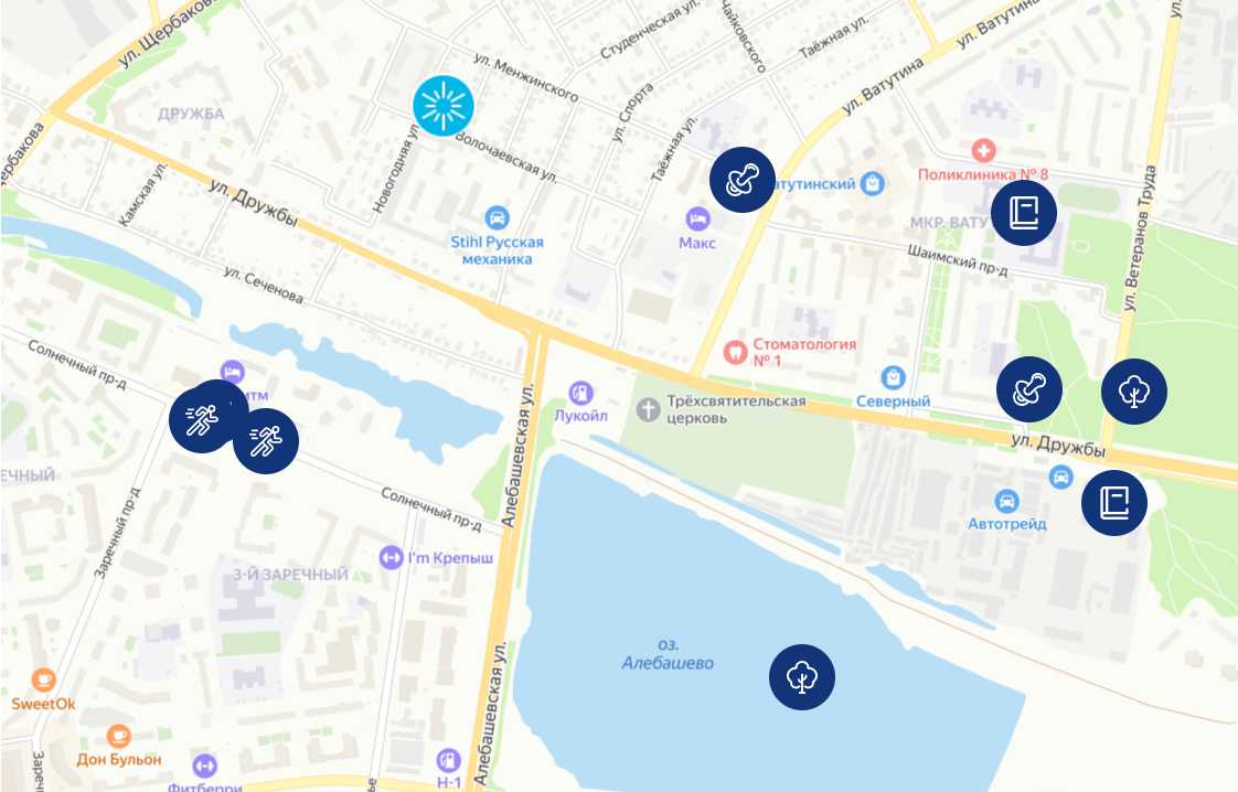Зарека — район с устоявшейся инфраструктурой. Все нужные социальные объекты находятся рядом