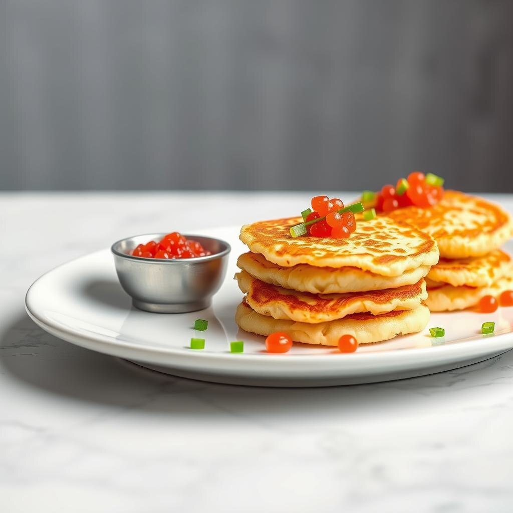 Драники с красной икрой