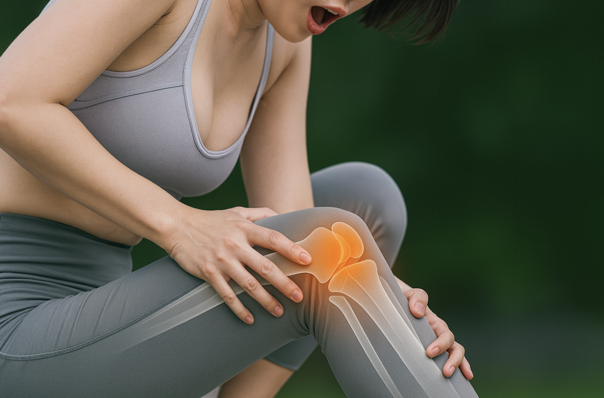 Девушка с больным коленом