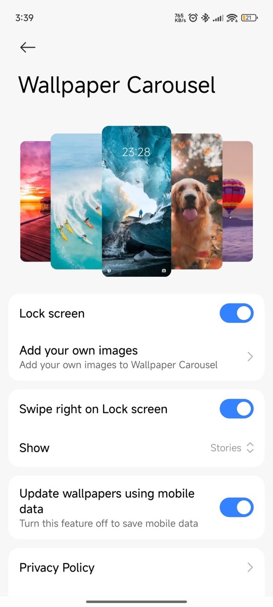 Старая Wallpaper Carousel
