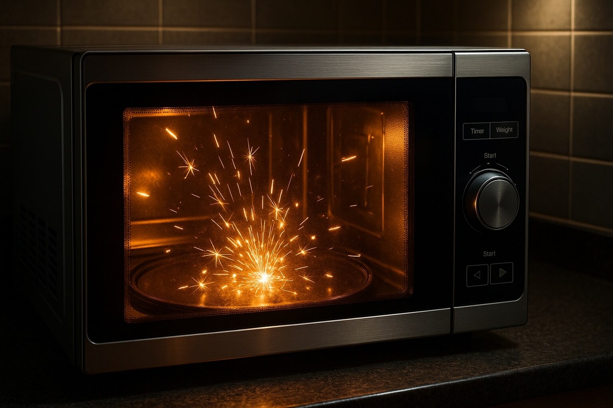    В пустой микроволновке нет ничего, что может поглощать энергию, и волны начинают отражаться от стенок