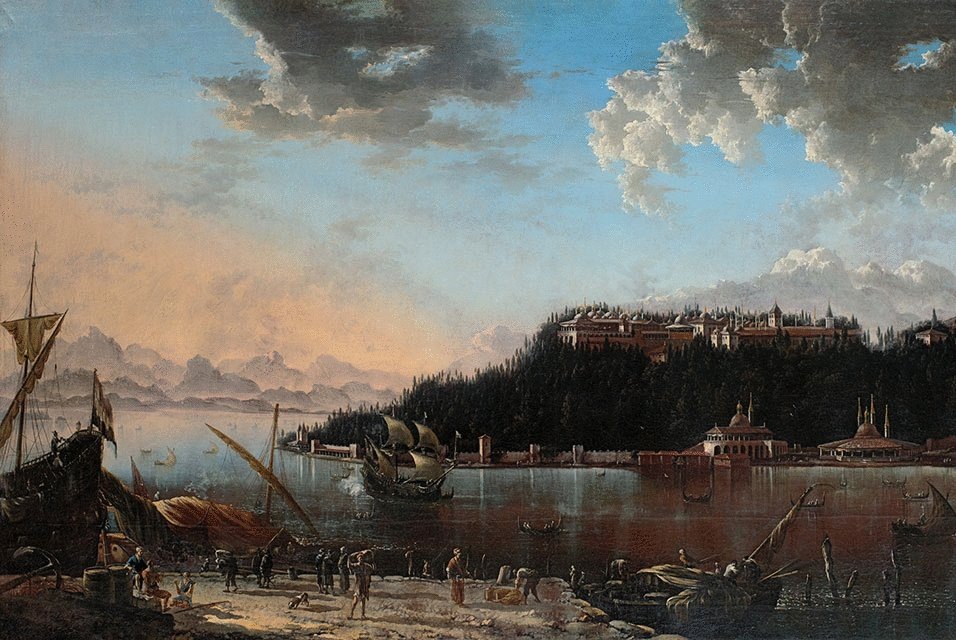 Ганс де Йоде (1630–1663). Вид на мыс Сераля с дворцом Топкапы,1659