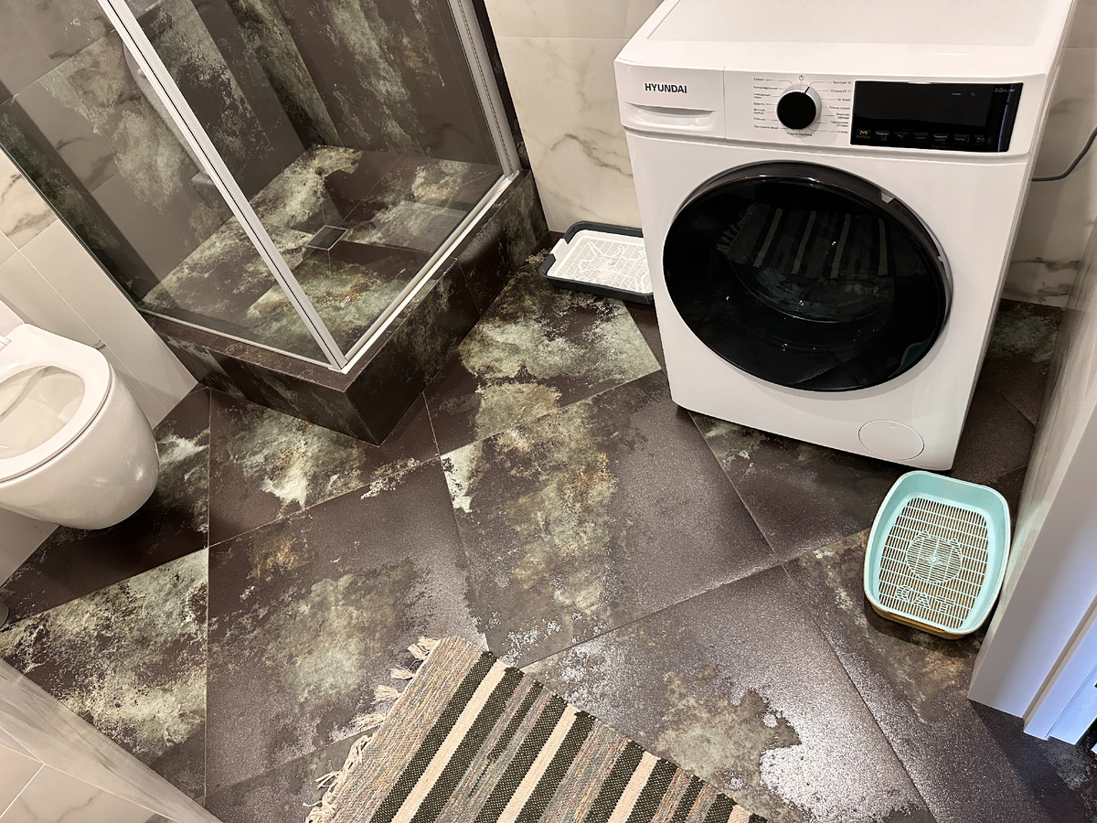 Расположение лотков маленькой Элизабет. Дальний - большой, основной, второй маленький, запасной