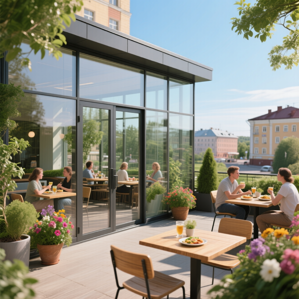 Визуал варианта теплого остекления (всесезонное).