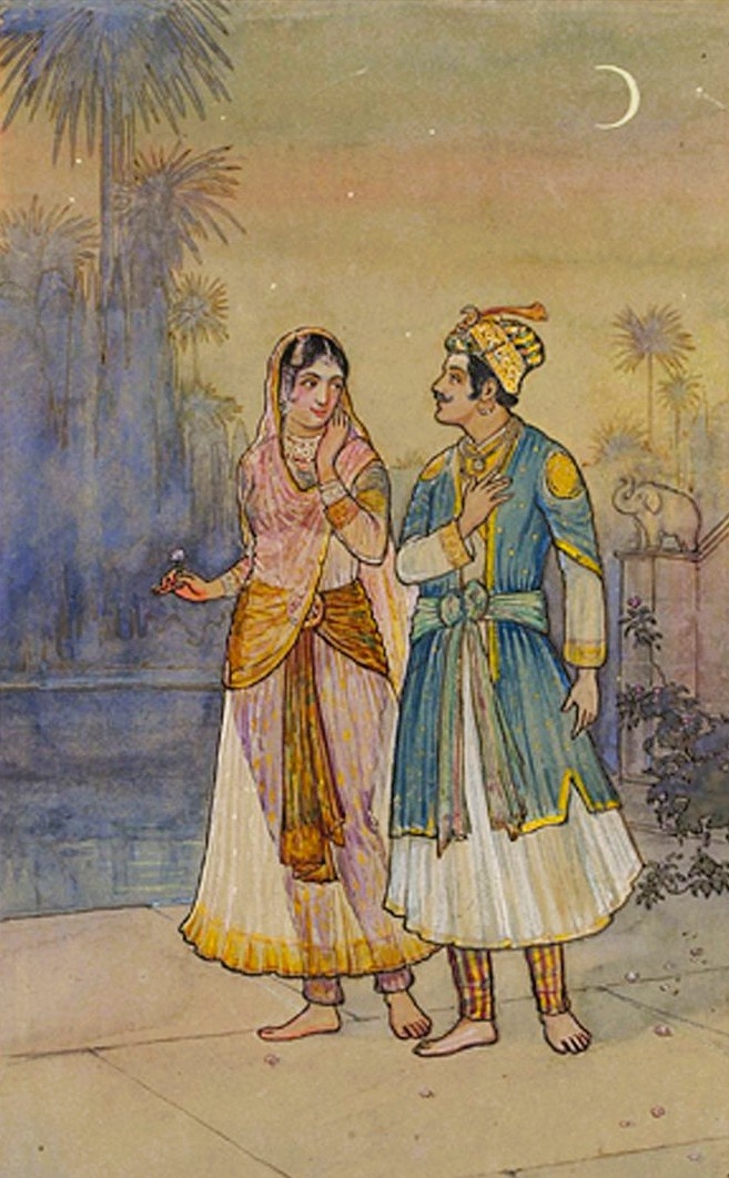Нур Джахан и падишах Джахангир, худ. Д.К.Джоглекар, нач.XX века