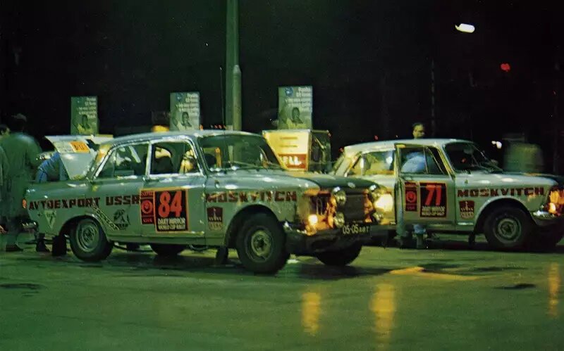 Москвичи-412 – участники марафона Лондон – Мехико, 1970 г.