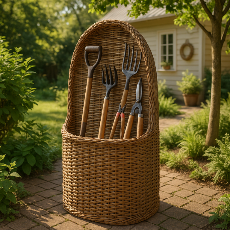    Как создать стильный держатель для садового инвентаря своими руками: вдохновение из искусственного ротанга Loza