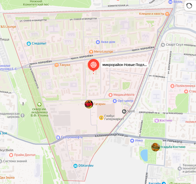 Подлипки Новые на карте