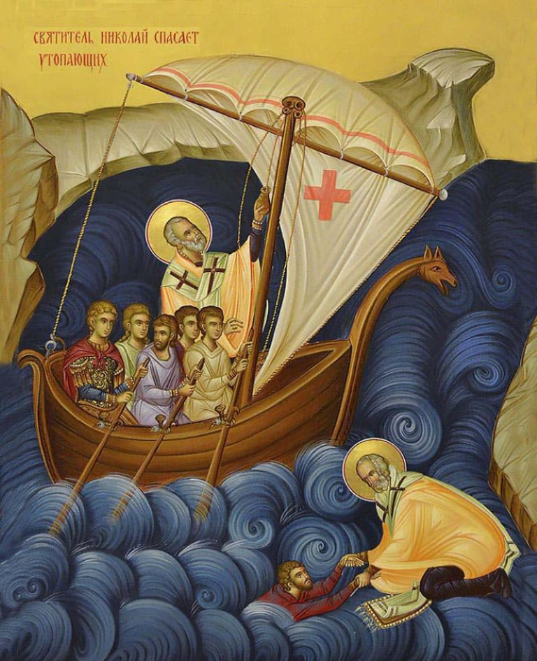 Спасение моряков. Русская православная икона. Источник:ru.wikipedia.org