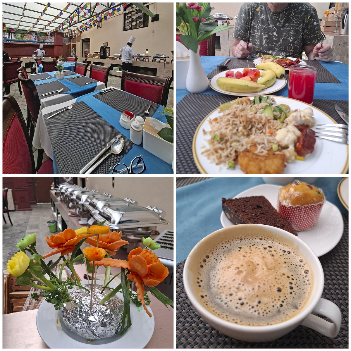 Завтрак (шведский стол) в Катманду. Tibet Boutique Hotel, стоил около 3000 р./сутки за двоих. Фото автора.