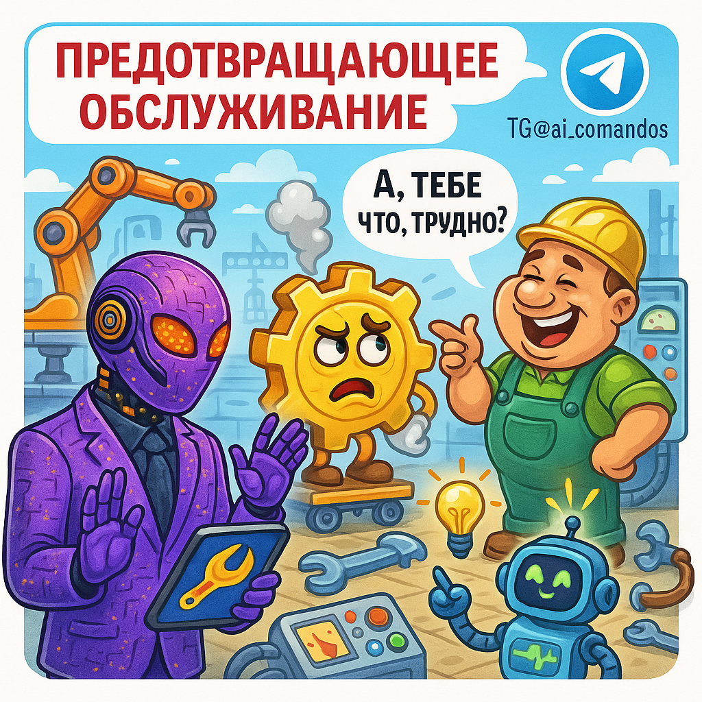    ИИ-схема превентивного обслуживания: 0% сбоев оборудования и 100% экономия на ремонте за 24 часа. Дмитрий Попов | Comandos.ai