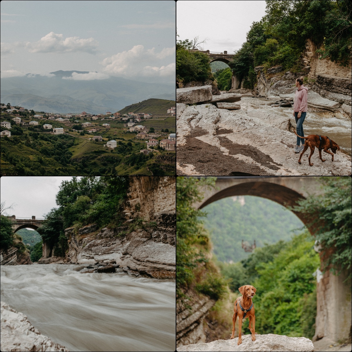 Арочный мост 1809г в селе Маджалис и село Кубачи