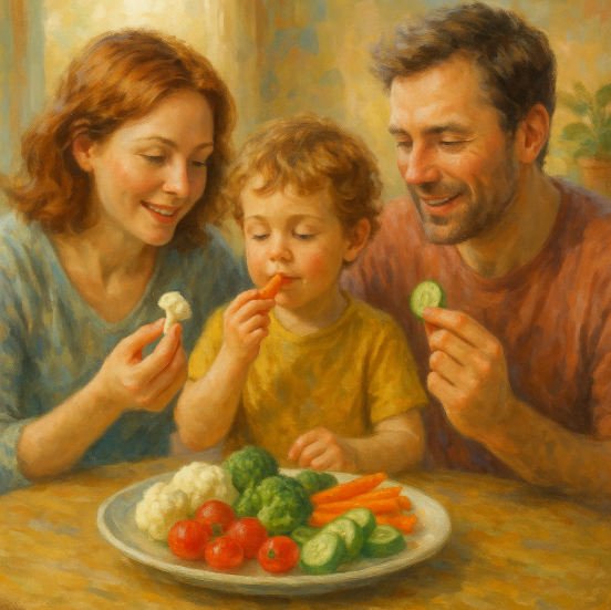 Как приучить ребёнка к новым овощам через игру «дегустатор» 