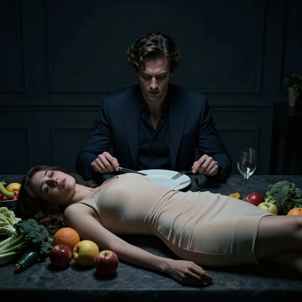 Иллюстрация к статье. "Любовь" слабого - это не приглашение на праздник для двоих, а - на добровольное съедение, где основное блюдо - партнер в сильной позиции. Голод слабого неутолим. Поэтому у сильного остается только один вариант - уход.