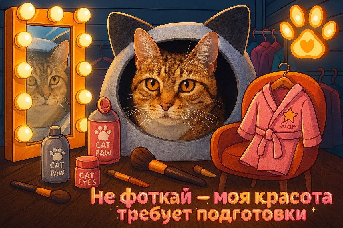 Фотоколлаж. Кошка Тигра.