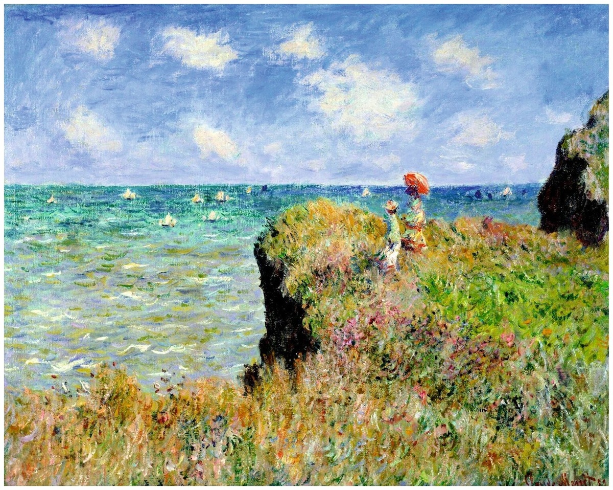 Клод Моне, "Прогулка по утесам в Пурвиле", 1882 год, Чикагский институт искусств, США